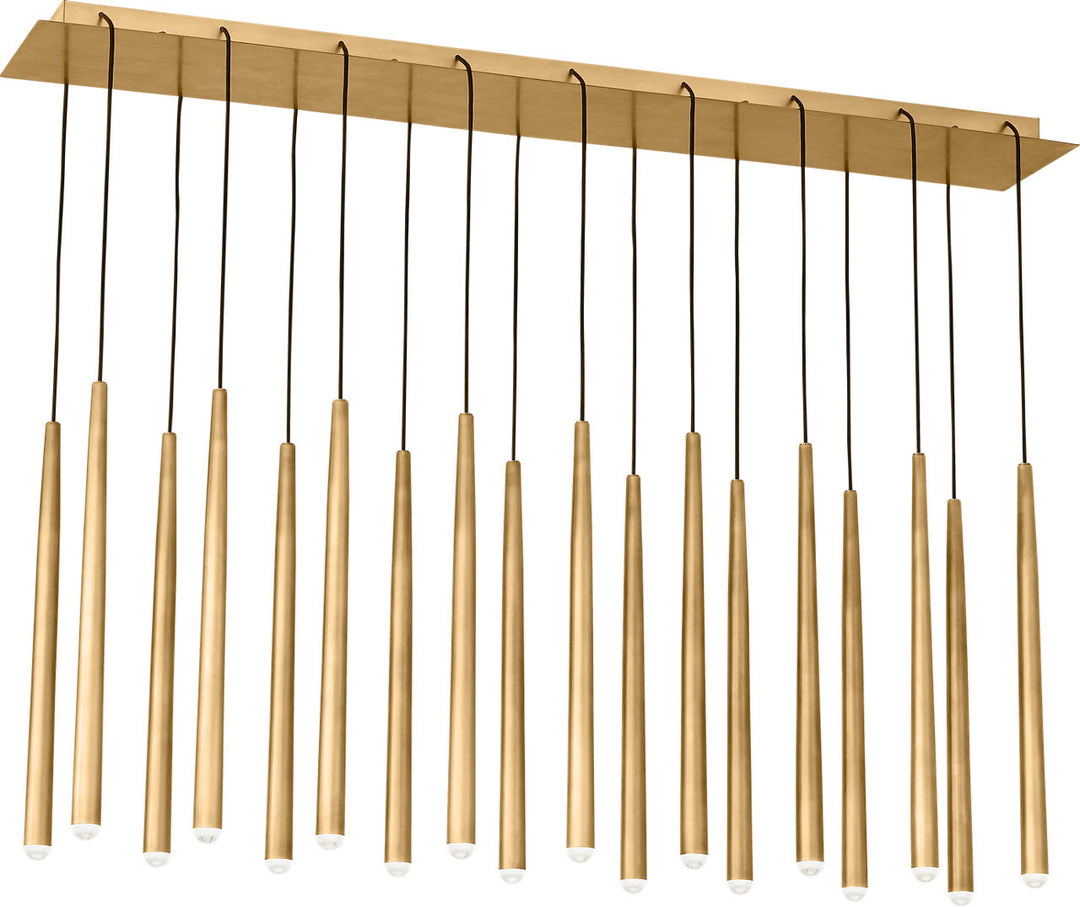 Pylon 18 Light Chandelier Natural Brass Integrated LED 3000K 90 CRI 277V