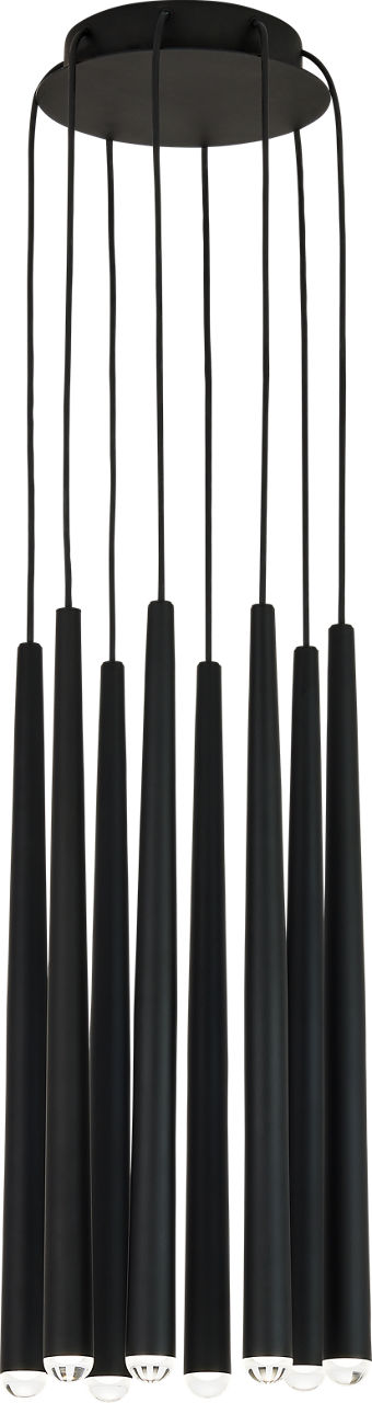 Pylon 8 Light Chandelier 8 Light Nightshade Black 3000K 90 CRI integrated led 90 cri 3000k 120v-277v unv