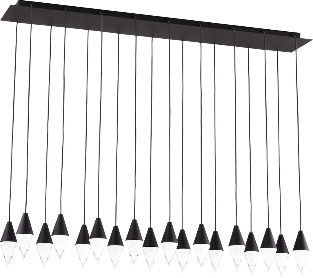 Turret 18 Light Chandelier 18 Light Nightshade Black 3000K 90 CRI integrated led 90 cri 3000K