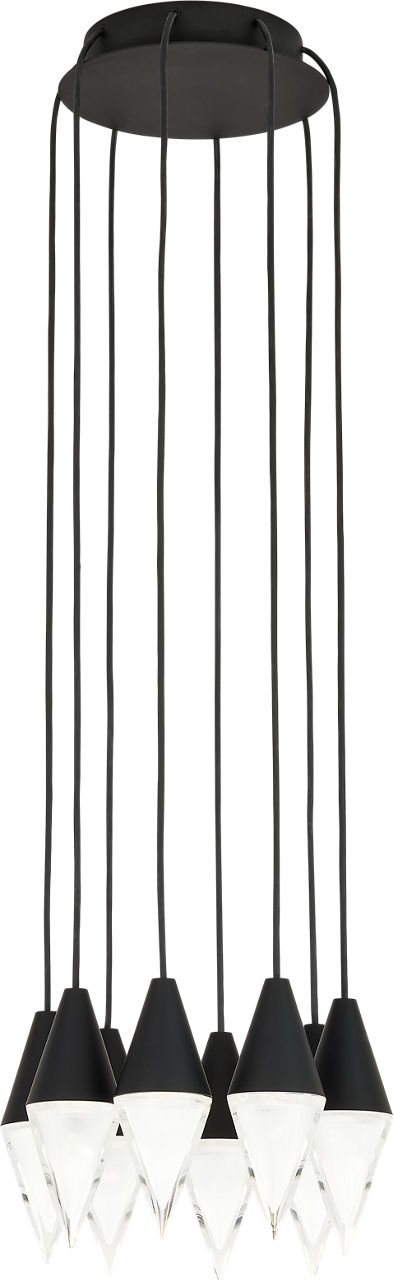 Turret 8 Light Chandelier 8 Light Nightshade Black 3000K 90 CRI integrated led 90 cri 3000k 120v-277v unv