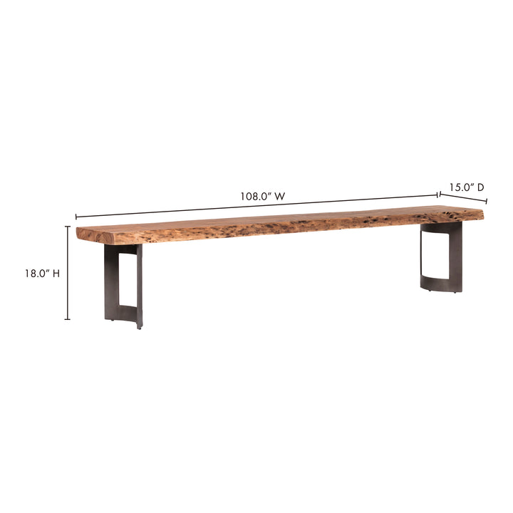 Natural Whorl Bench - Acacia Wood