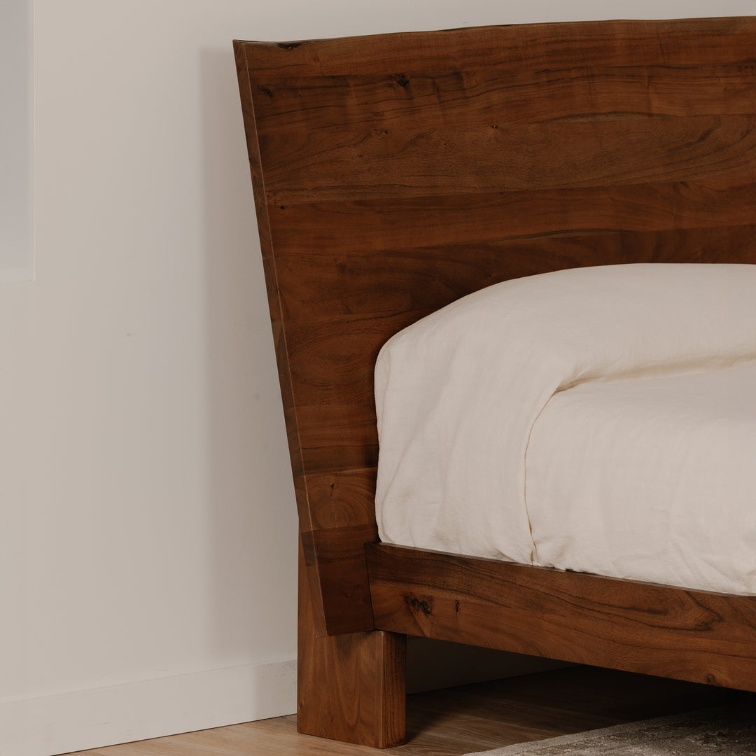 Crafted Acacia Wood Live Edge King Bed