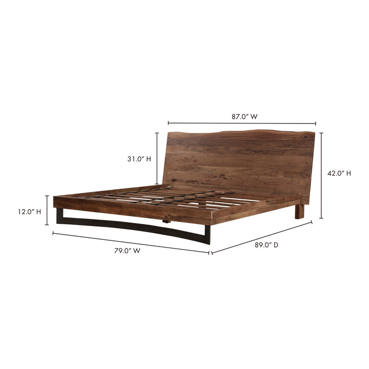 Crafted Acacia Wood Live Edge King Bed