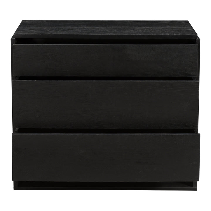 Modern Oak Storage Console: 3 Mango Wood Drawers