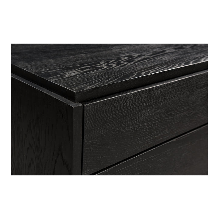 Modern Oak Storage Console: 3 Mango Wood Drawers