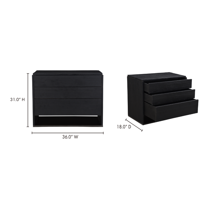 Modern Oak Storage Console: 3 Mango Wood Drawers