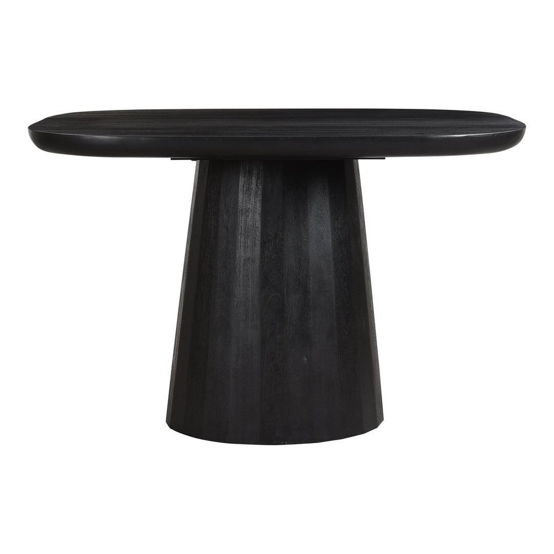 Nature's Statement Dining Table: Acacia Wood Drum Pedestal Design