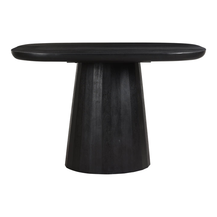 Nature's Statement Dining Table: Acacia Wood Drum Pedestal Design