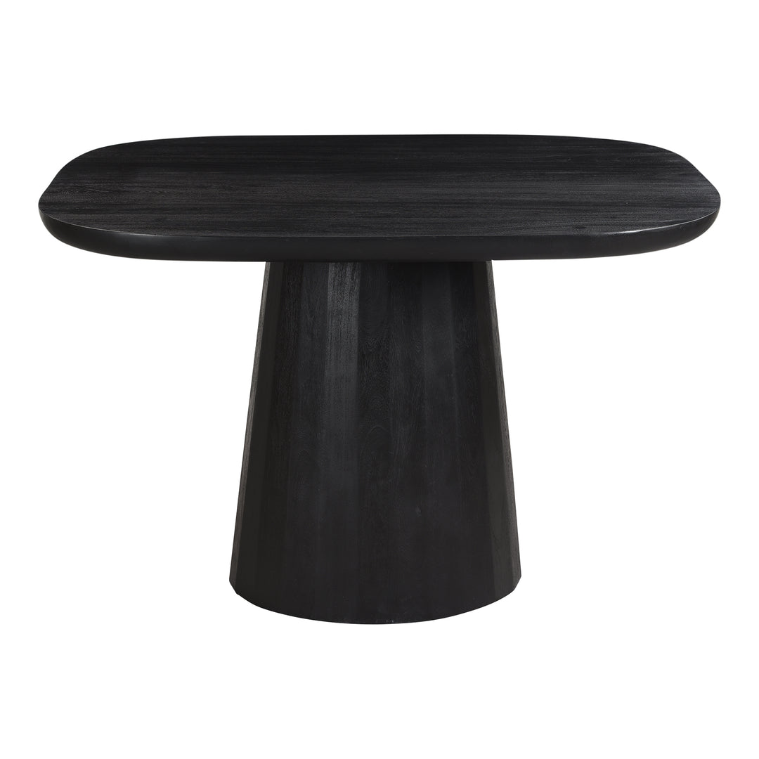 Nature's Statement Dining Table: Acacia Wood Drum Pedestal Design