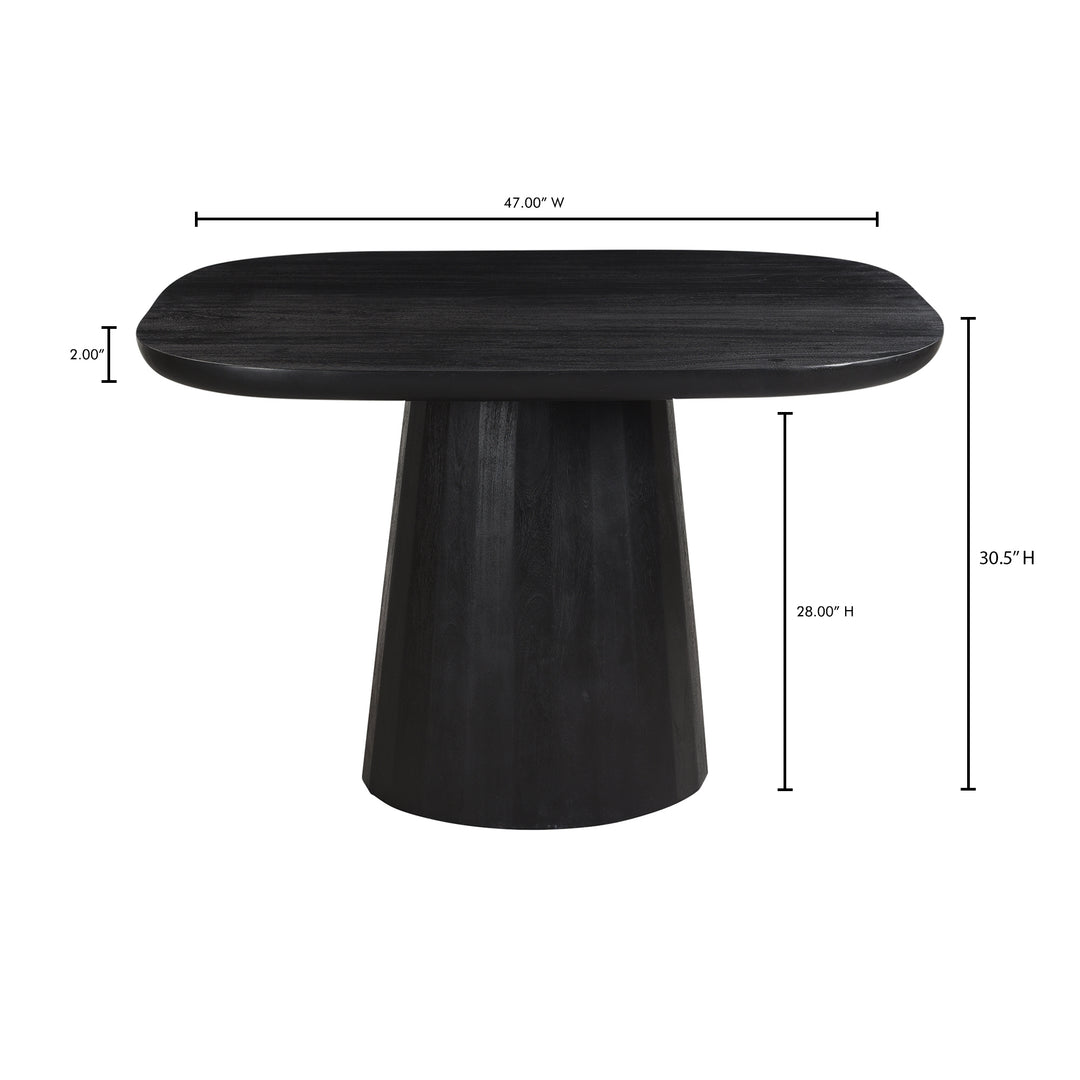 Nature's Statement Dining Table: Acacia Wood Drum Pedestal Design