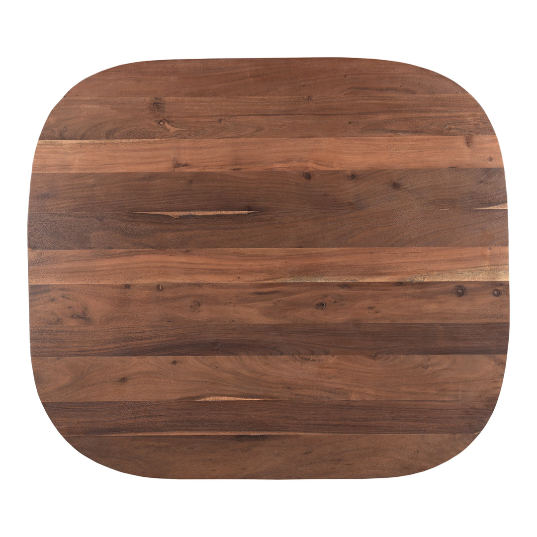 Nature's Statement Dining Table: Acacia Wood Drum Pedestal Design