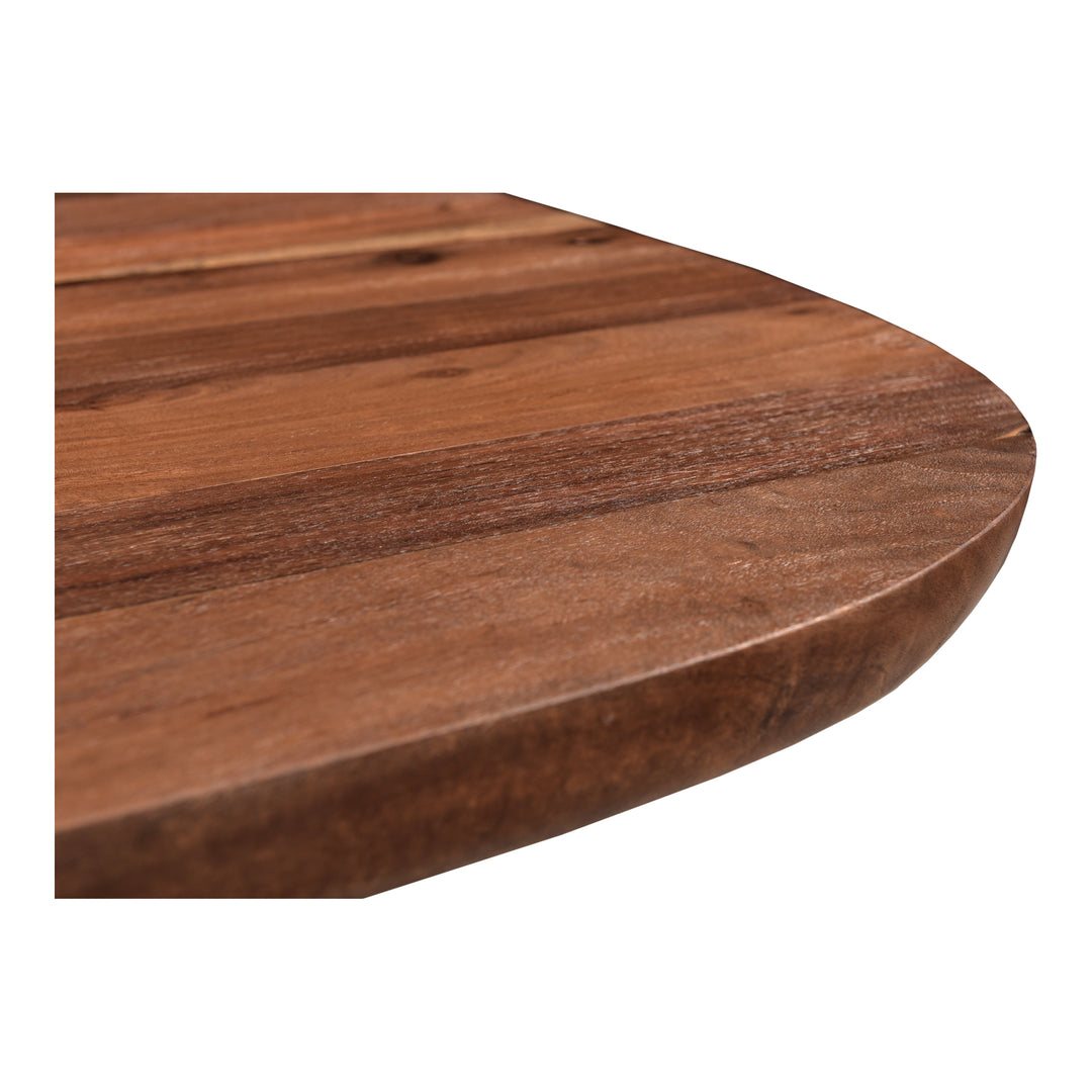 Nature's Statement Dining Table: Acacia Wood Drum Pedestal Design