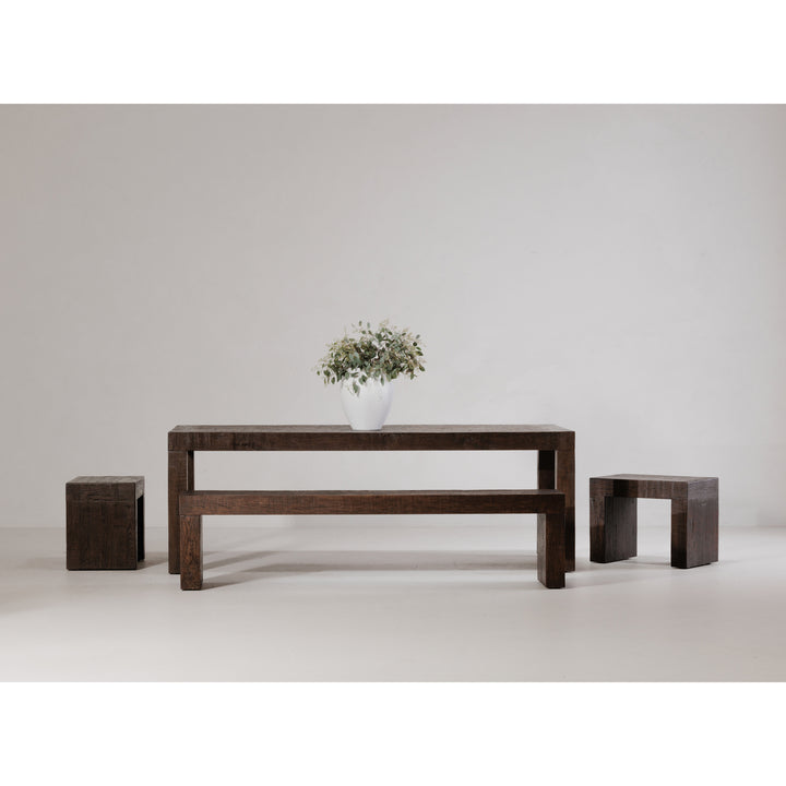 Rustic Charm Block Stool: Oak Reclaimed