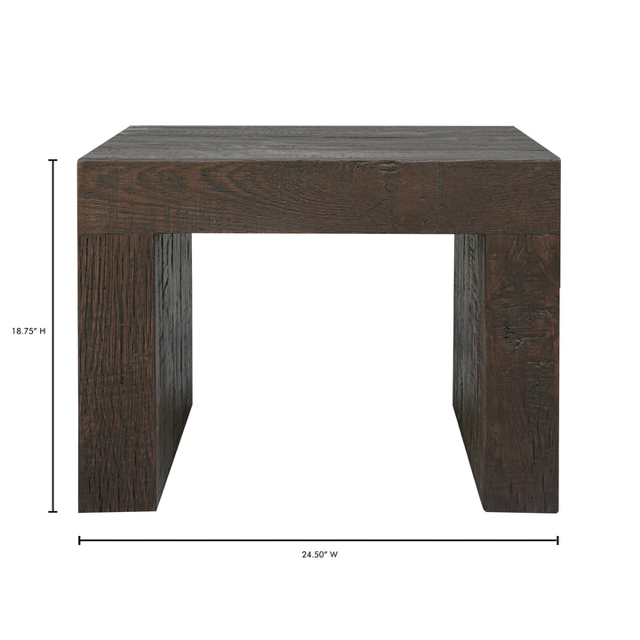 Rustic Charm Block Stool: Oak Reclaimed