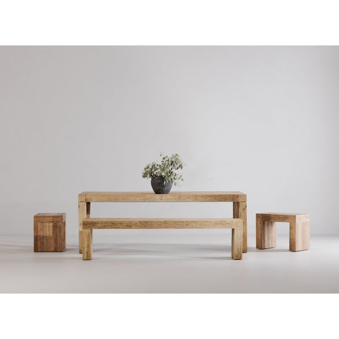Rustic Charm Block Stool: Oak Reclaimed