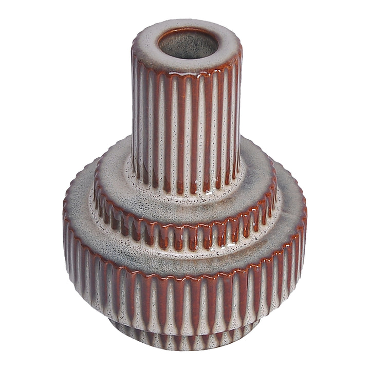 Timeless Rustic Vessel: Large Stoneware Candle Holder