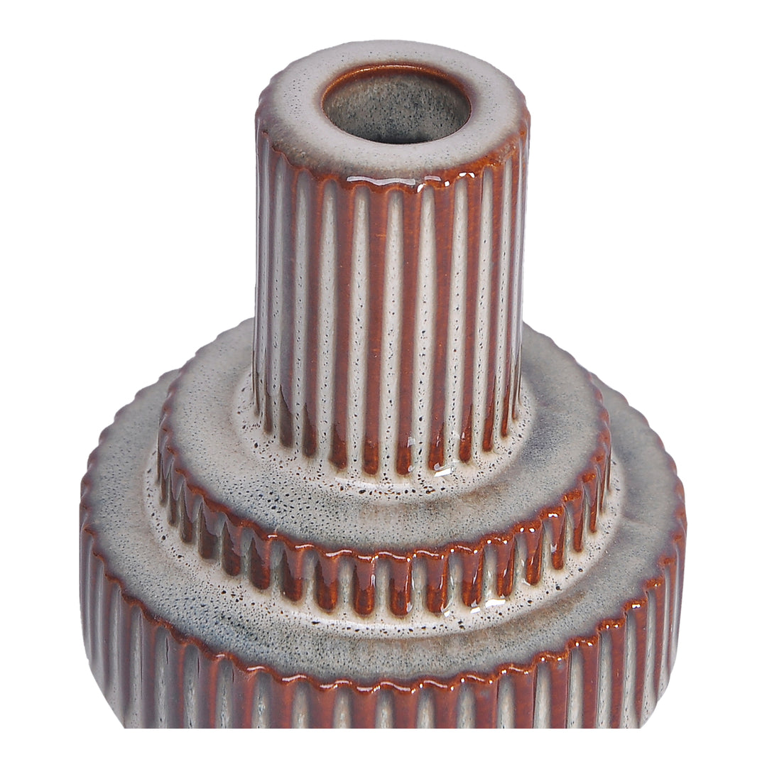 Timeless Rustic Vessel: Large Stoneware Candle Holder