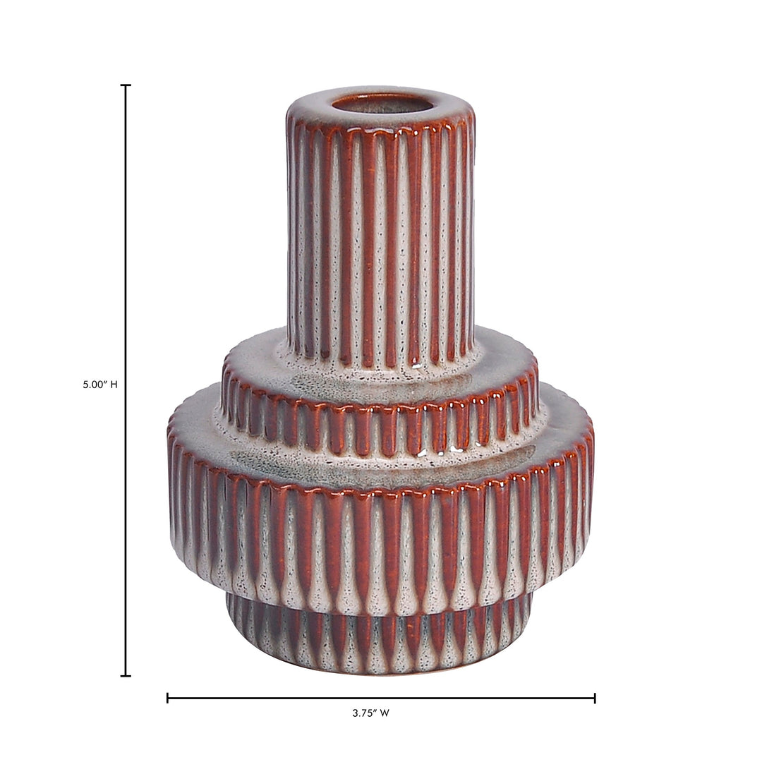 Timeless Rustic Vessel: Large Stoneware Candle Holder