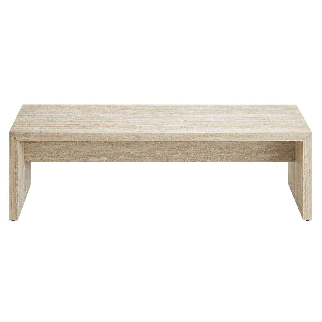 Cerar 62" Faux Travertine Long Bench