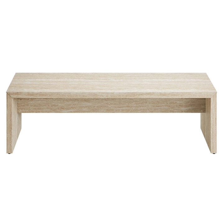 Cerar 62" Faux Travertine Long Bench