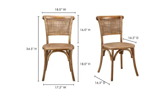 Rustic Woven Dining Chair / Set of 2