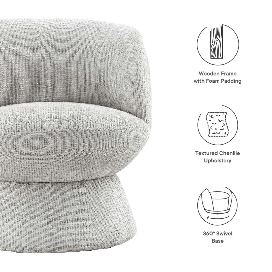 Cena Swivel Chair - Dove Gray