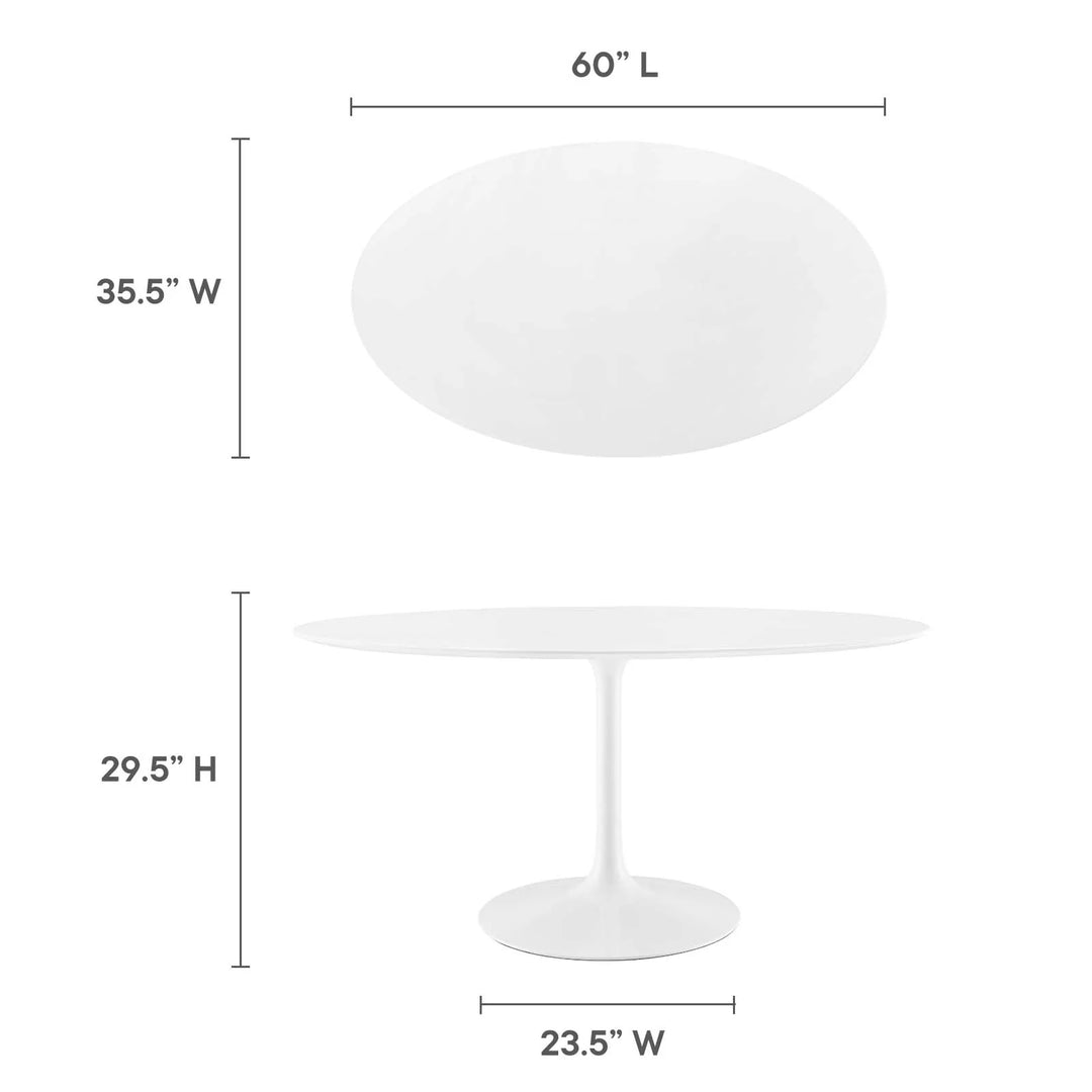 Pila 60" Oval Wood Top Dining Table