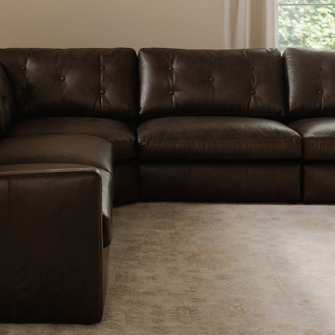 Modern Sloped Arm Luxury Leather Lounge Chair