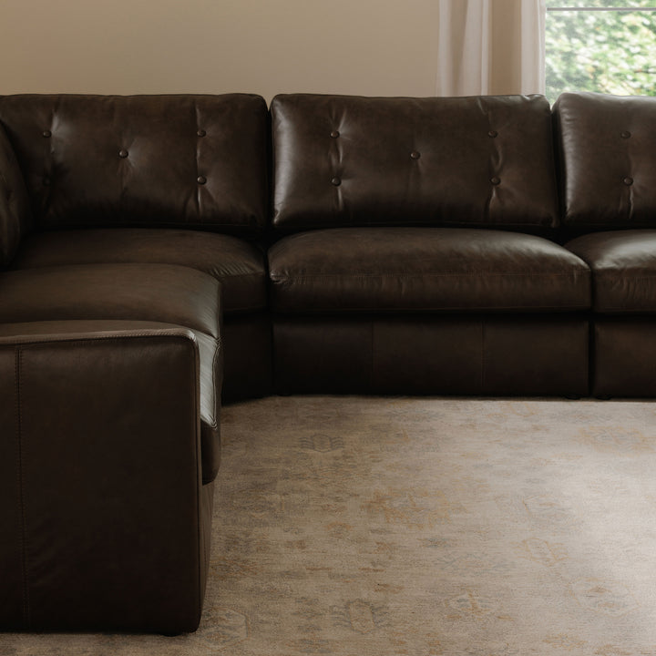 Modern Sloped Arm Luxury Leather Lounge Chair