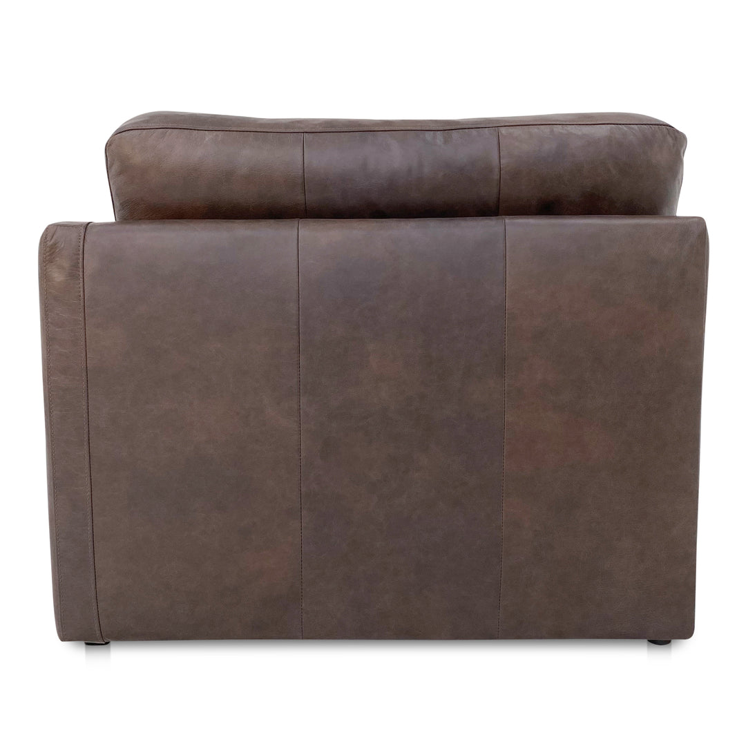 Modern Sloped Arm Luxury Leather Lounge Chair