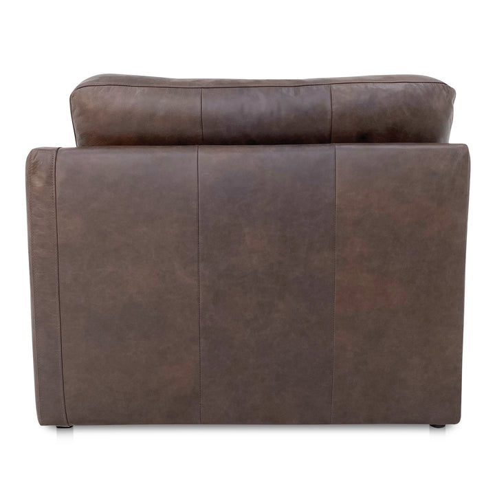 Modern Sloped Arm Luxury Leather Lounge Chair