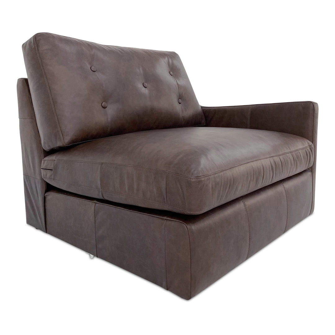 Modern Sloped Arm Luxury Leather Lounge Chair