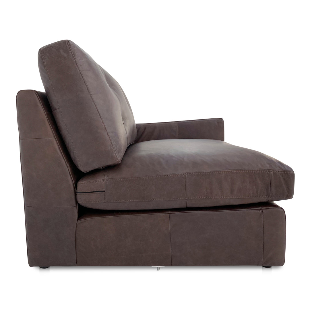 Modern Sloped Arm Luxury Leather Lounge Chair