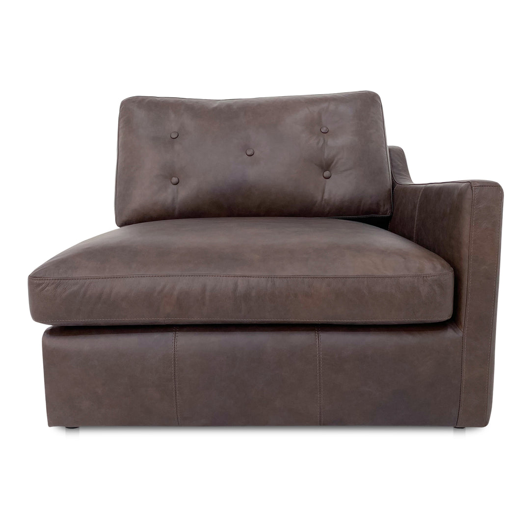 Modern Sloped Arm Luxury Leather Lounge Chair