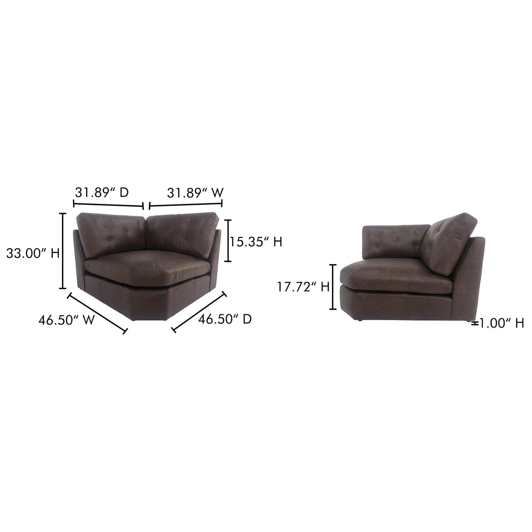 Timeless Tufted Leather Corner Recliner