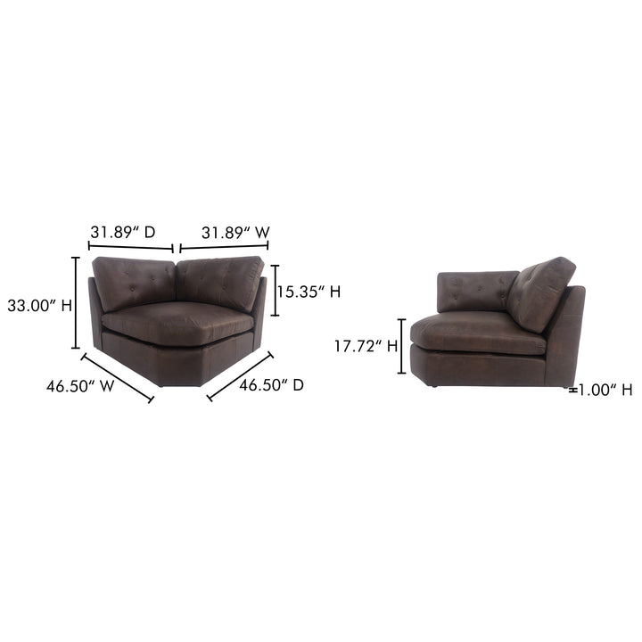 Timeless Tufted Leather Corner Recliner