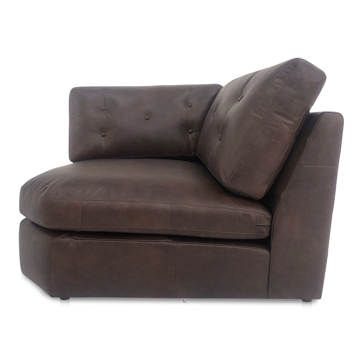 Timeless Tufted Leather Corner Recliner