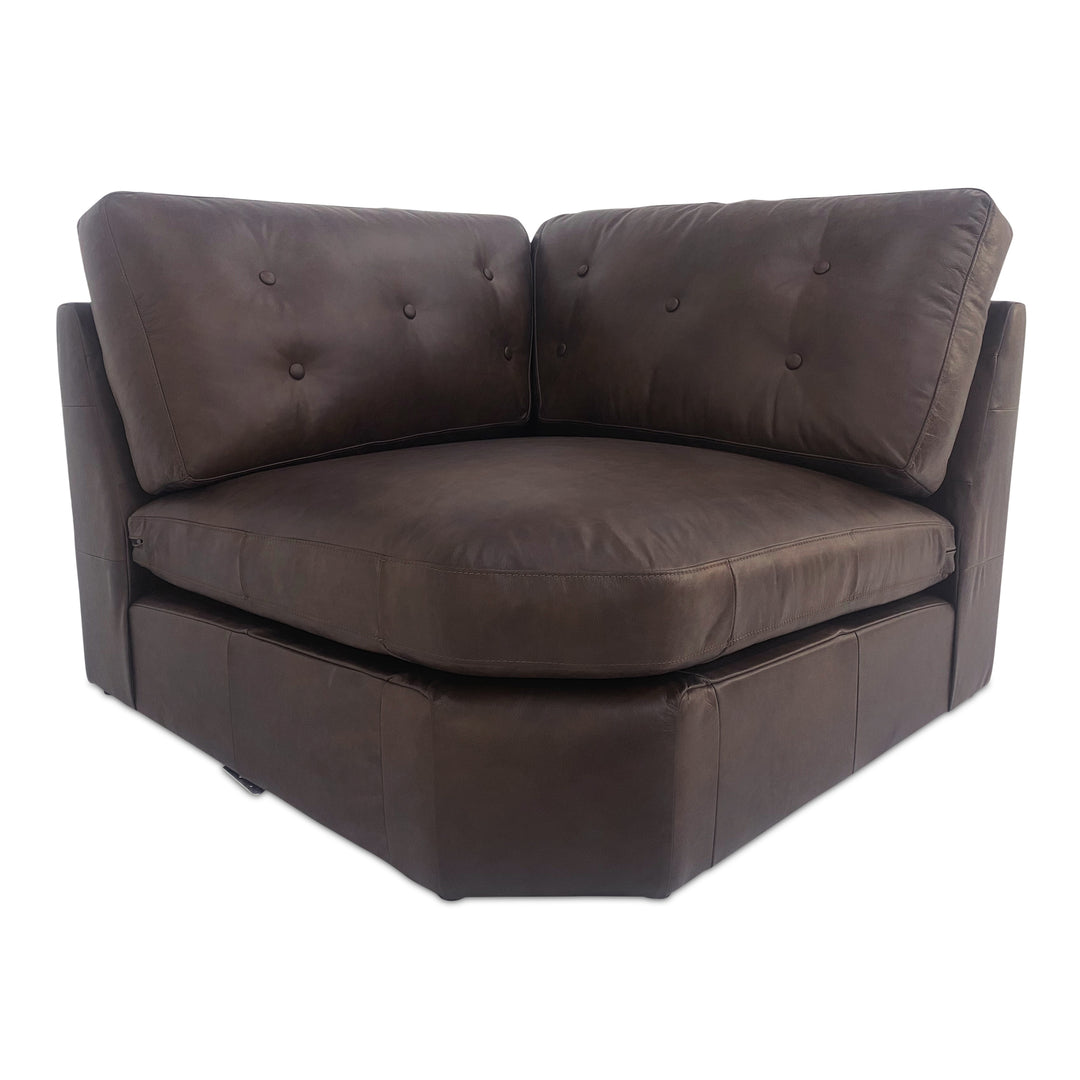 Timeless Tufted Leather Corner Recliner