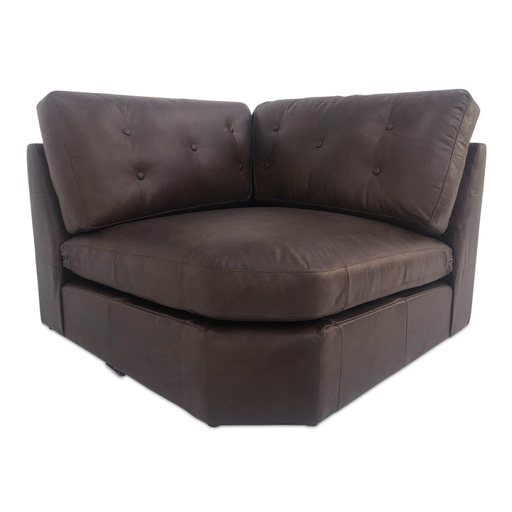 Timeless Tufted Leather Corner Recliner