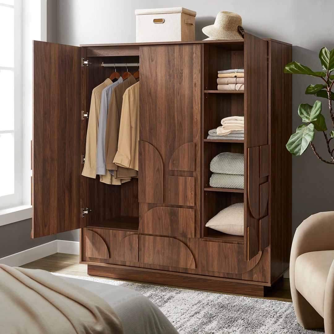 Geovani Walnut Wardrobe