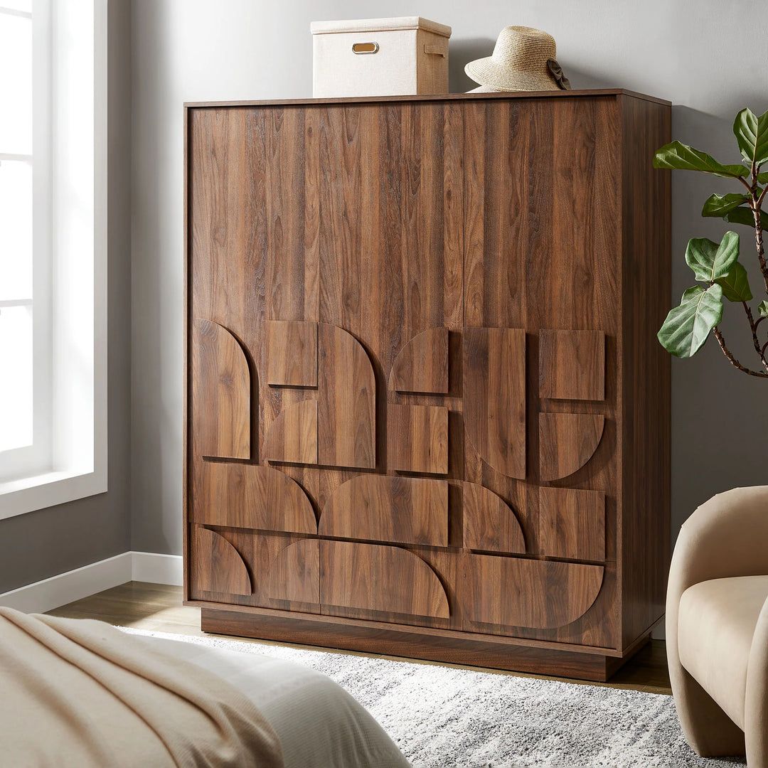 Geovani Walnut Wardrobe