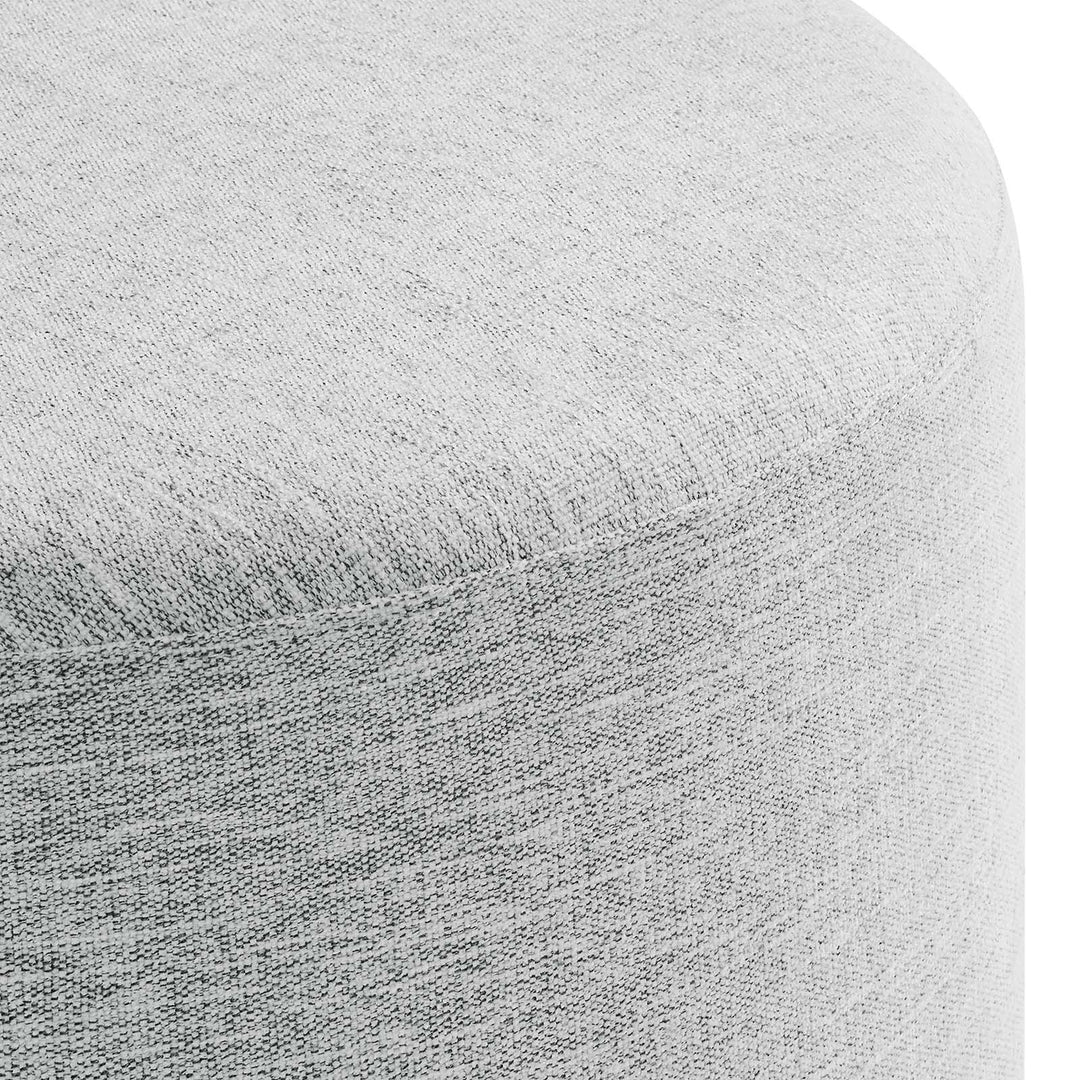 Jake 23" Round Upholstered Ottoman - Gray