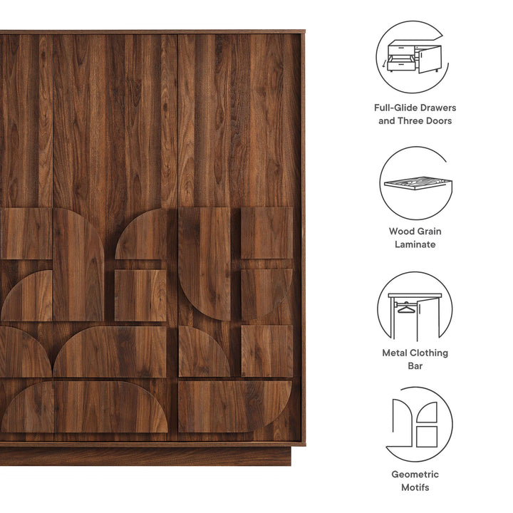 Geovani Walnut Wardrobe