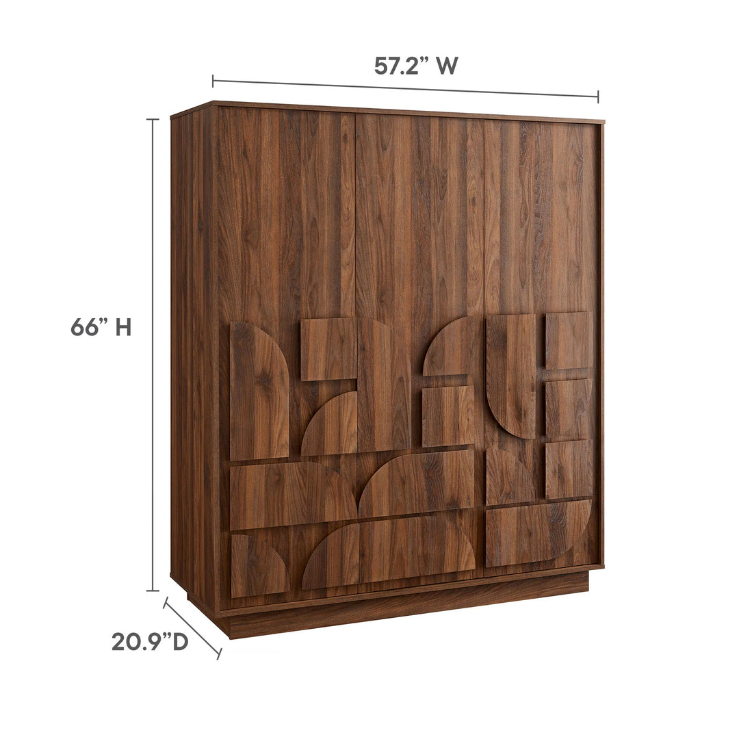 Geovani Walnut Wardrobe