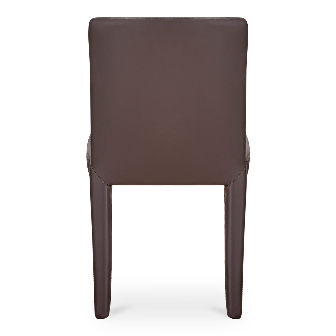 Sophisticated Pair of Vegan Leather Dining Chairs with Rounded Corners