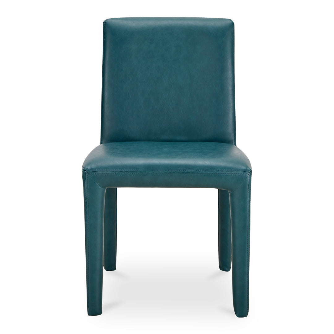Sophisticated Pair of Vegan Leather Dining Chairs with Rounded Corners