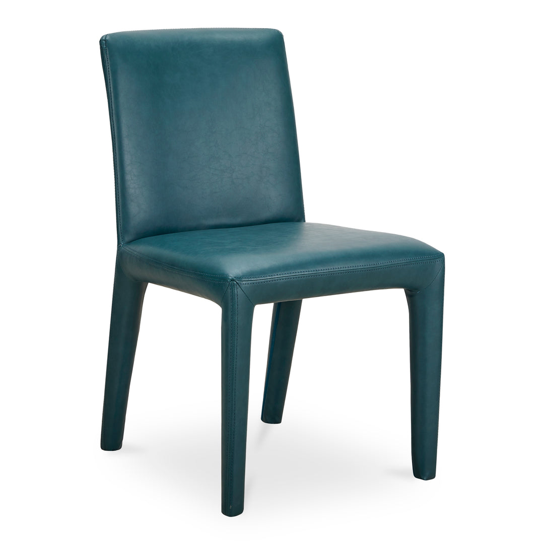 Sophisticated Pair of Vegan Leather Dining Chairs with Rounded Corners