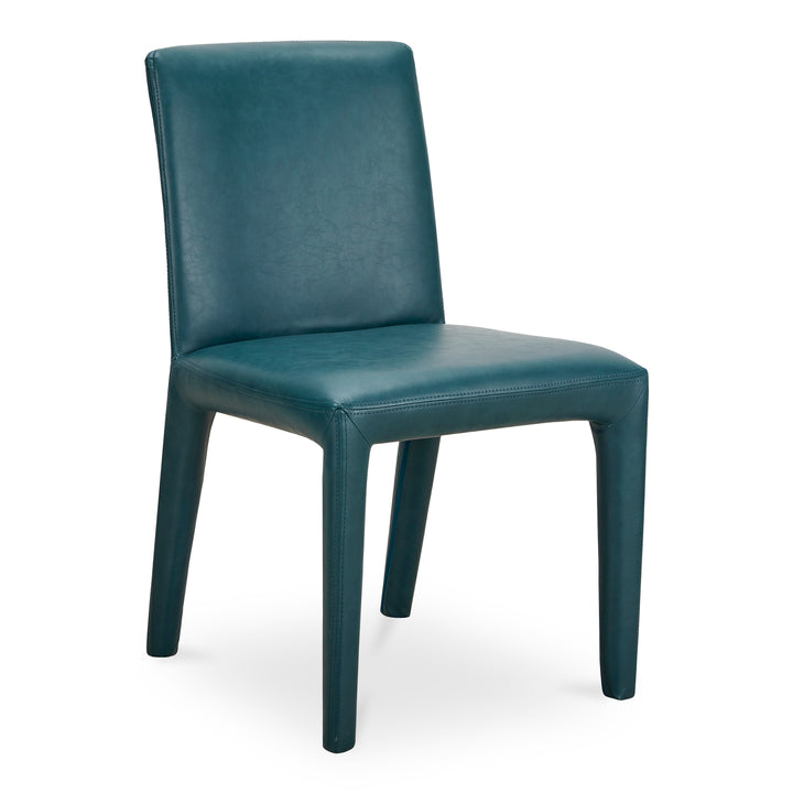 Sophisticated Pair of Vegan Leather Dining Chairs with Rounded Corners