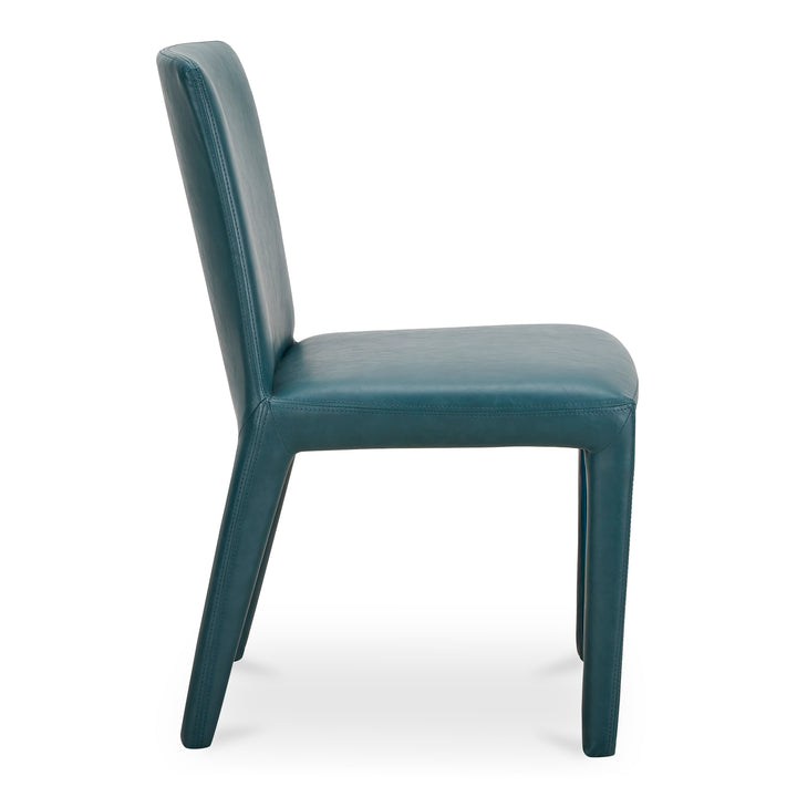Sophisticated Pair of Vegan Leather Dining Chairs with Rounded Corners