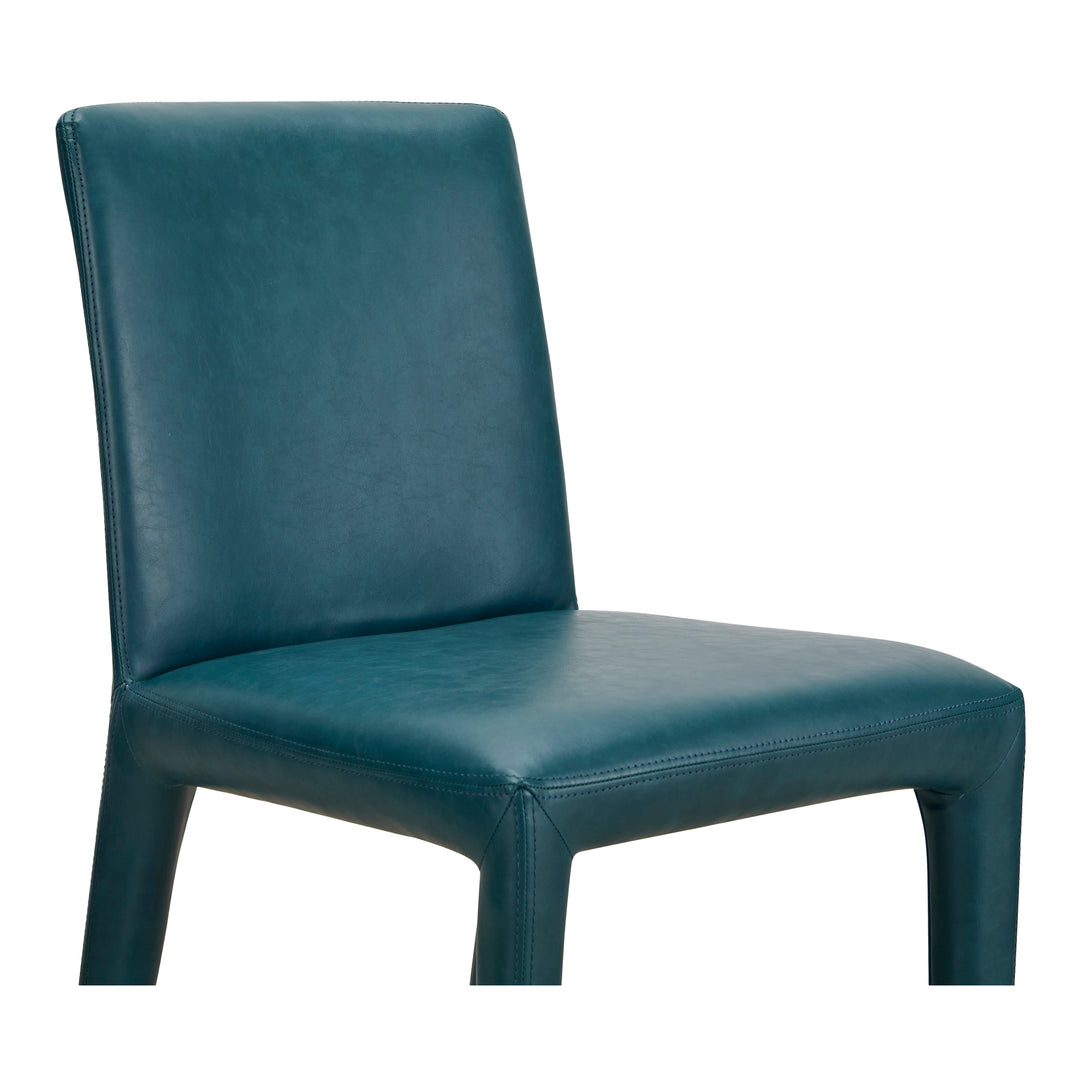 Sophisticated Pair of Vegan Leather Dining Chairs with Rounded Corners